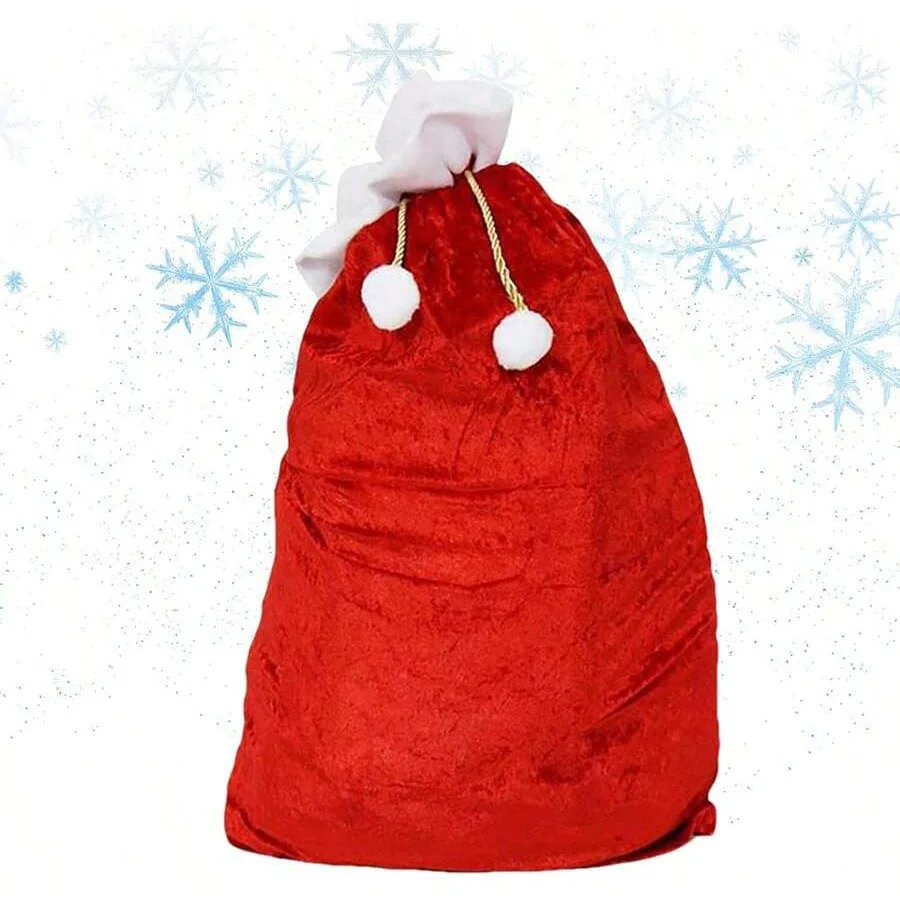 Extra Large Christmas Bag, Santa Gift Sack, Easy Packaging Party Favor Bag, Velvet Fabric Storage Pouch, for Holiday Gifts