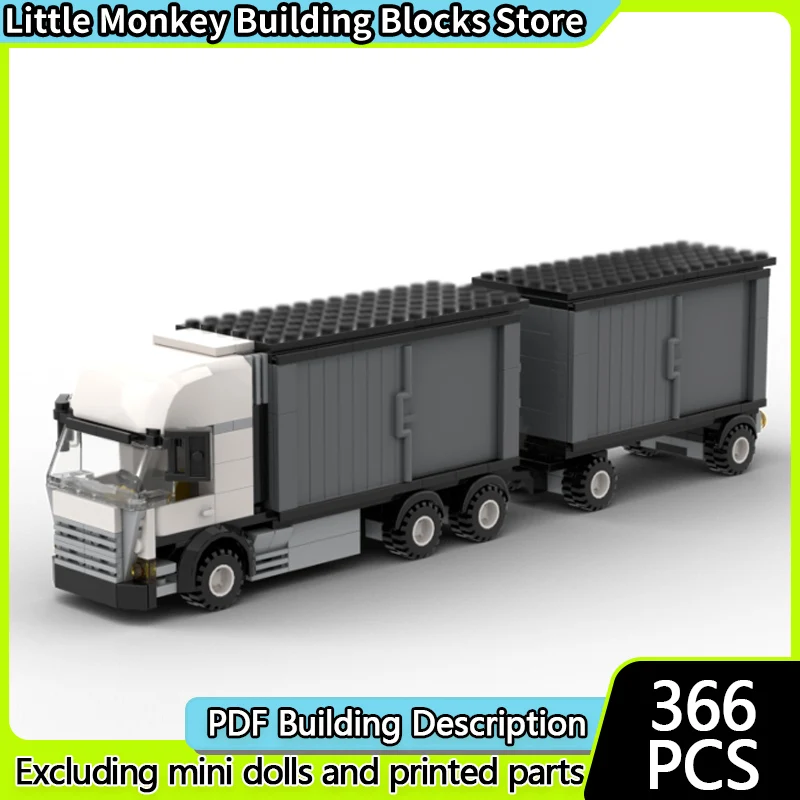 

Конструктор City Car Model MOC: Классический грузовик и прицеп, модульная технология, детские праздничные подарки, набор для сборки игрушек