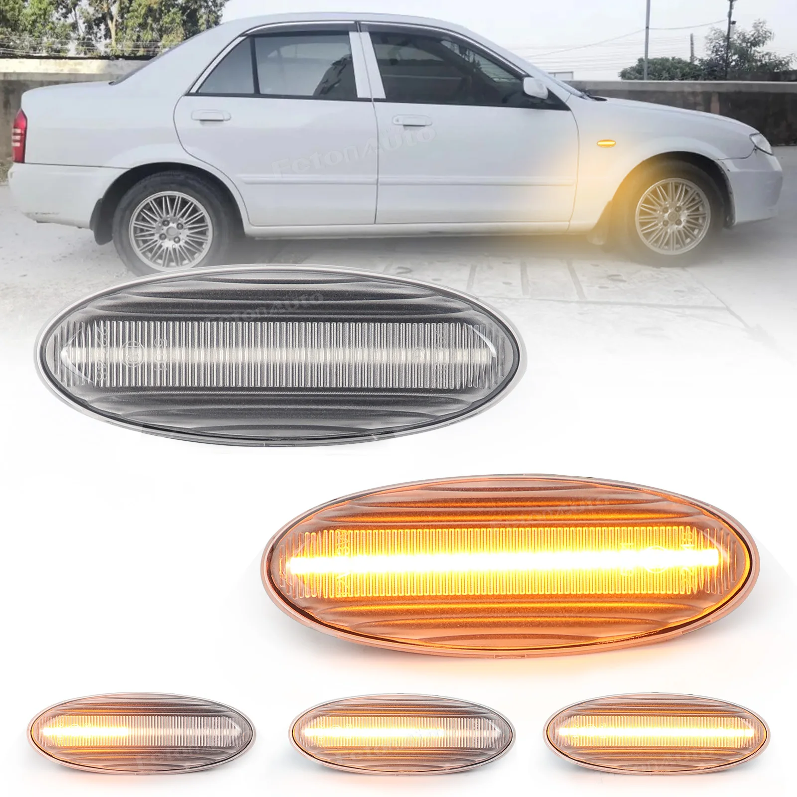 Turn Signal Lamp Amber Dynamic Sequential Blink Side Marker Lights  For Mazda MPV B2500 Pick Up 323 Etude P5 323F Astina MX-6