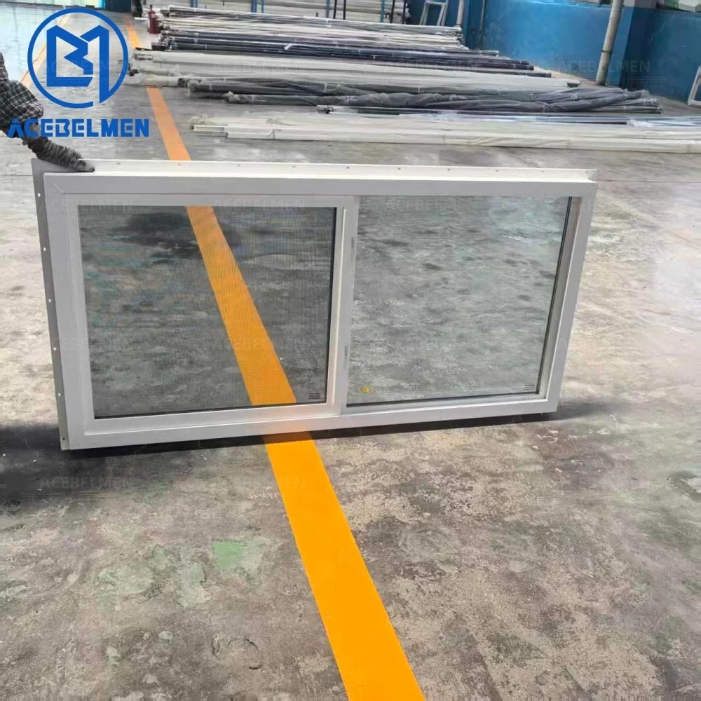 Hot Sale PVC Plastic Double Glazed Window American Style Vinyl Sliding  Waterproof UPVC Sliding Window for School Application