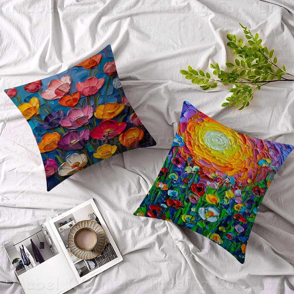 

Abstract Flower Modern Floral Personalized Pillow Dust Cover Bedroom Kids Party Decoration Pillowcase Birthday Children Gift