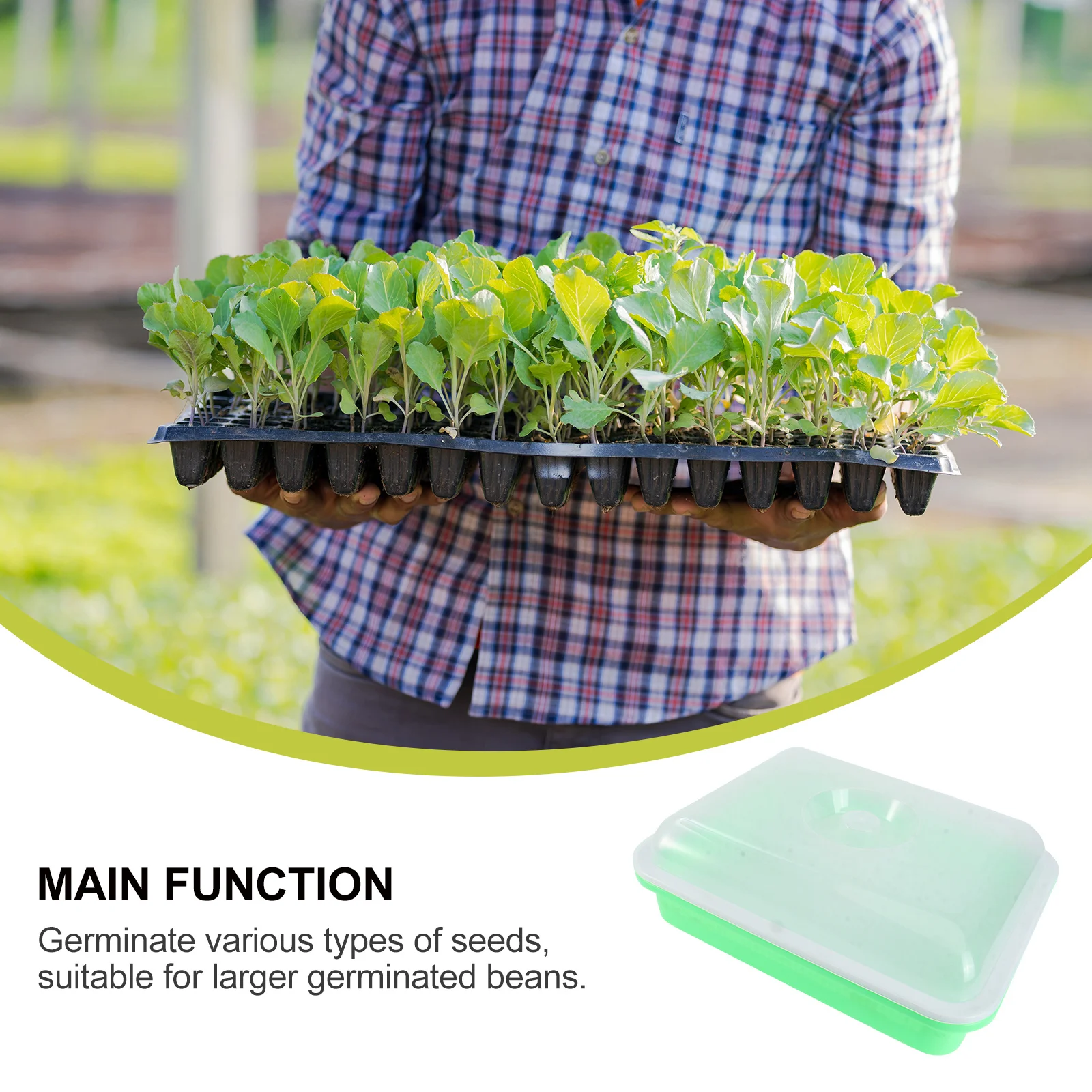 

1Pcs Sprouter Tray with Lid Safe Durable Germination Container for Beans Seeds Heat Moisture Retention High Budding Rate Nursery