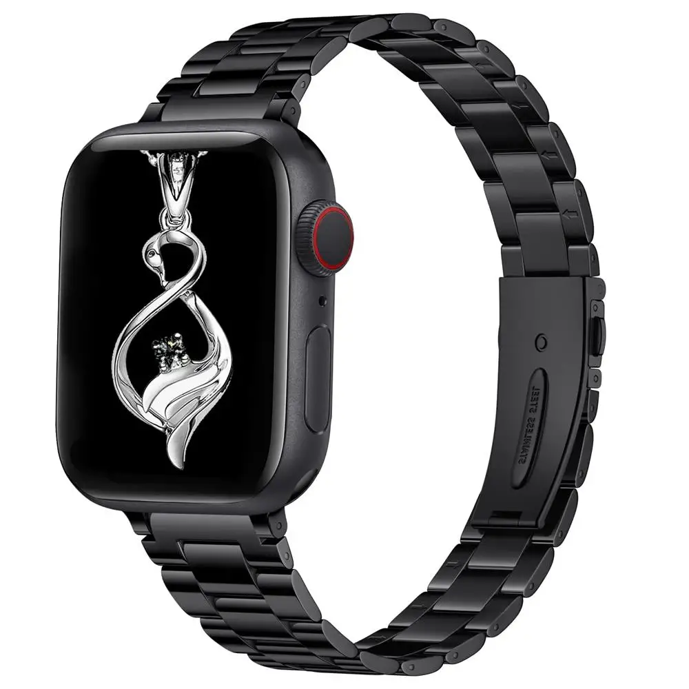 

Thin Strap For Apple Watch Band 40mm 41mm 44mm 45mm 49mm 42 46mm Slim Metal Bracelet correa iwatch series SE 8 7 6 3 Ultra2 10 9