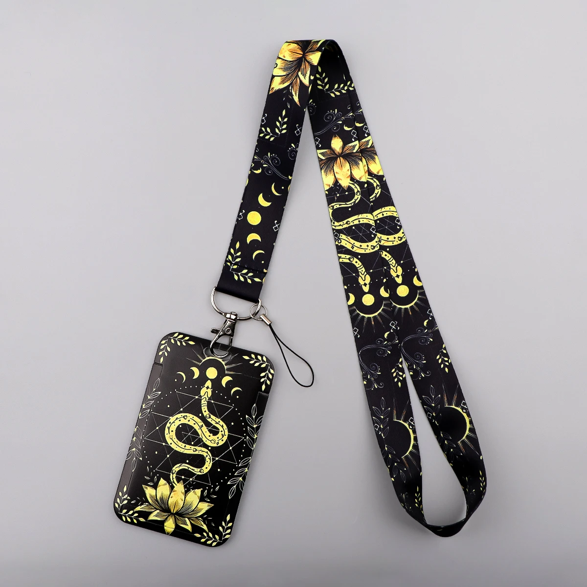 Playful Wildlife Print Lanyard Card Holder ID Badge Cover Credential Sleeve for Fishing Lovers Staff Student Holiday Gift