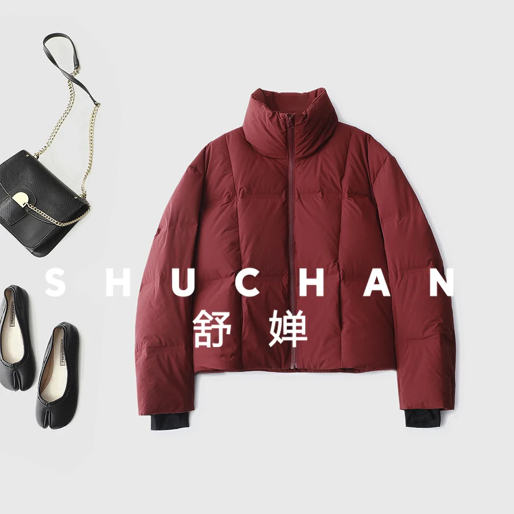 سترة قصيرة بياقة واقفة للنساء شتاء جديد بياقة واقفة Casacos De Inverno Feminino 2025 #6