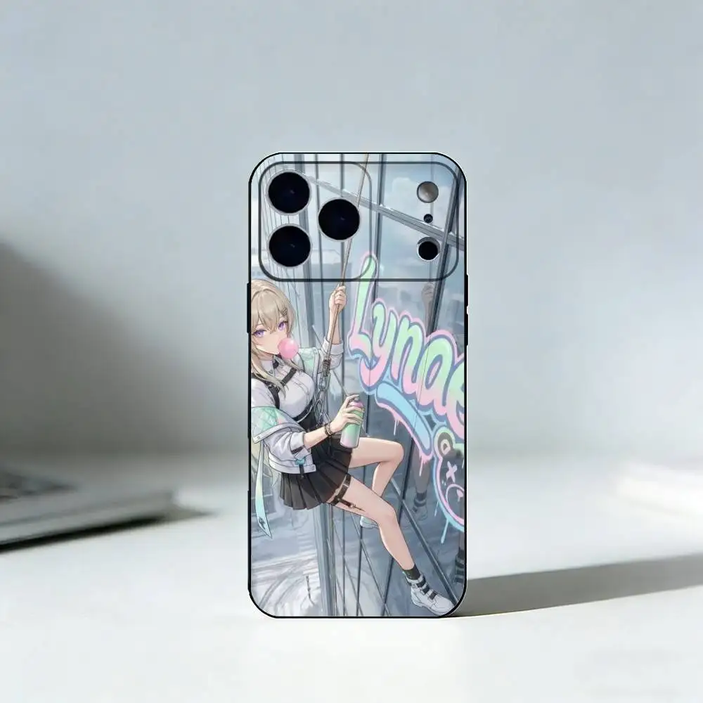 L-Lynae  W-Wuthering Waves  Phone Case For iPhone 17,16,15,14,13,12,11 Plus,Pro Max, Black Silicone Cover