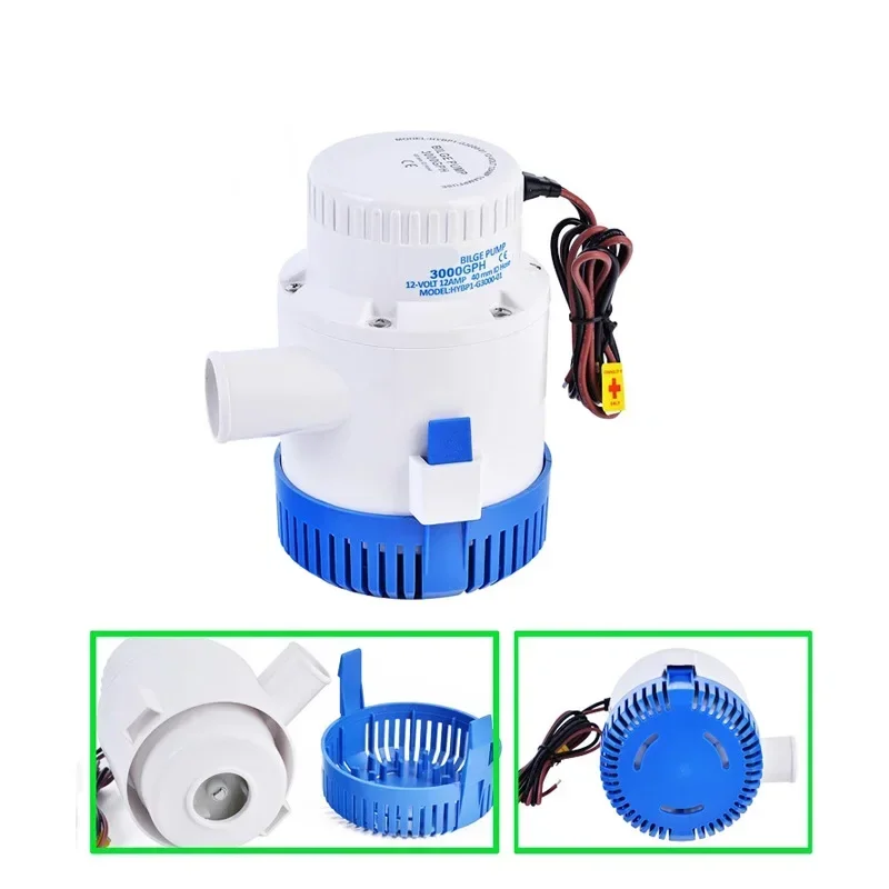 12V/24V 4700 GPH Mini Marine Bilge Water Pump Boat Marine Plumbing Electric Bilge Pumps