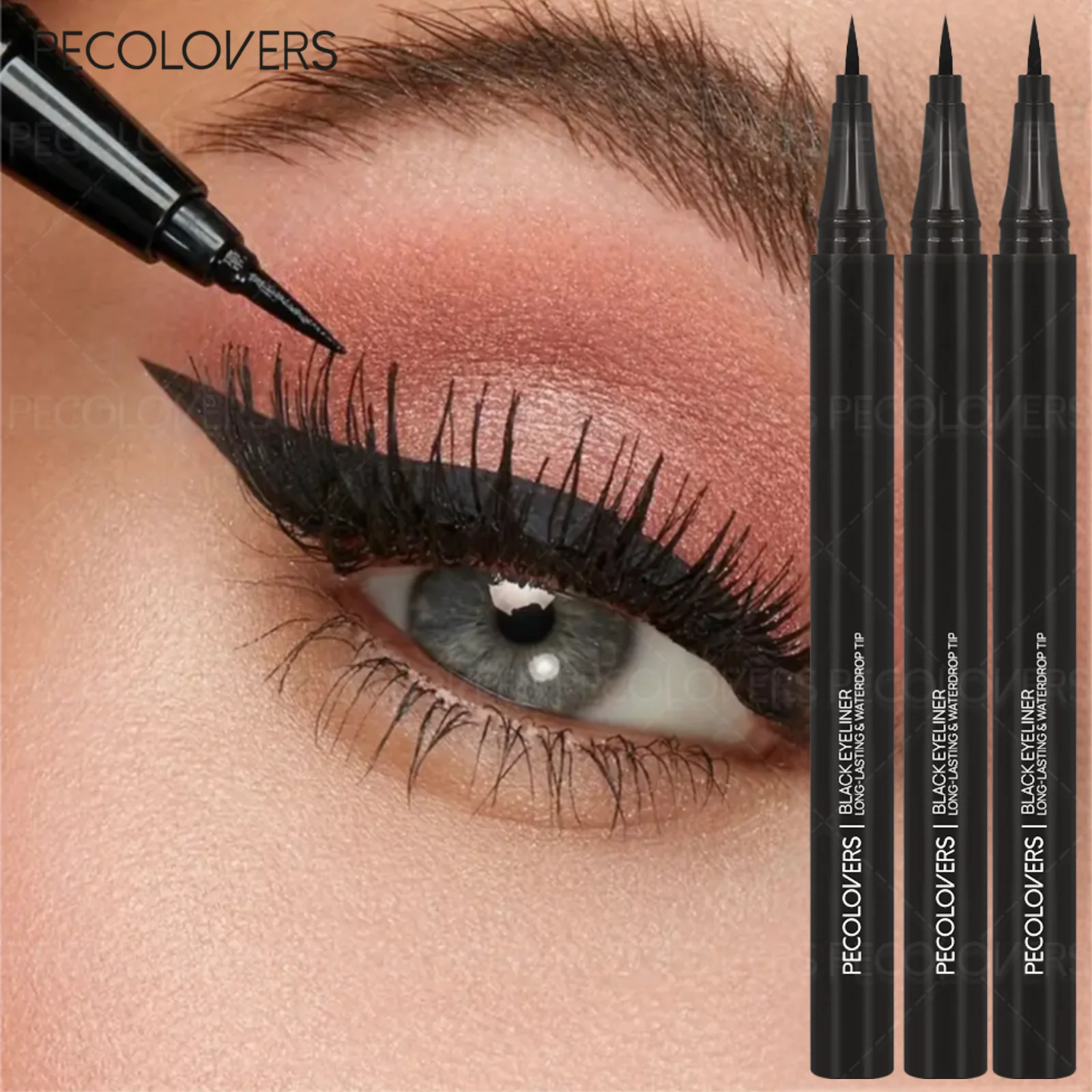 3 Stück schwarz-brauner, wasserfester, flüssiger Eyeliner-Stift, der eine glatte Anwendung, langanhaltenden Halt und eine schnelle Trocknungszeit bietet