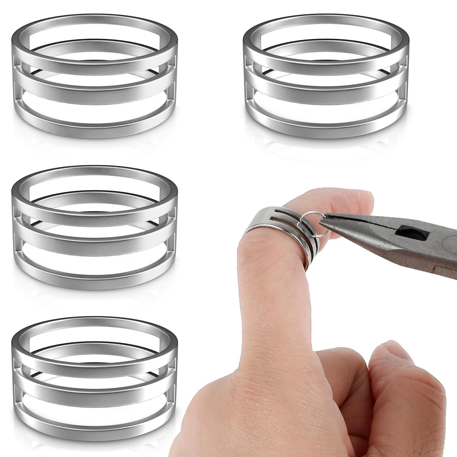 4pcs Jump Ring Opening Tools Closing Finger Rings Jewelry Tools Jump Ring Opener For DIY Jewelry Making Jewelry Findings 19mm