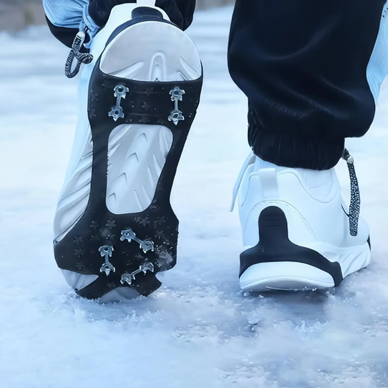 

Нескользящие шипы-захватки для обуви. Тяговые шипы для ходьбы по снегу и льду. Шипы для обуви для зимней рыбалки.