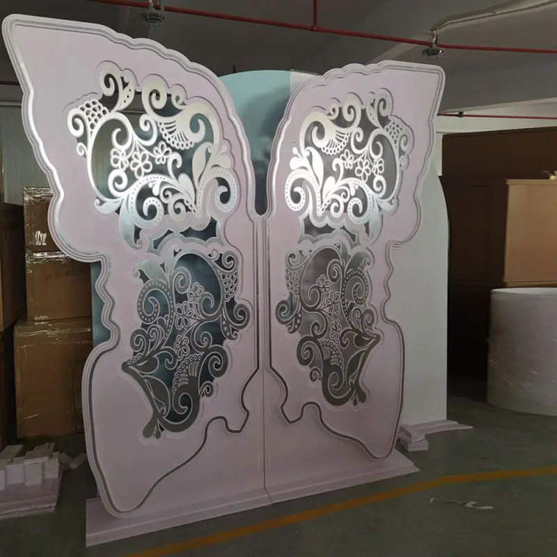 Luxury Wedding Banquet Giant Butterfly Decorative Background Stand for Events Party Supplies White Butterfly Decor