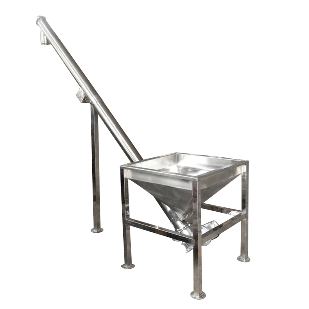 custom Adjustable Inclined Angle Stainless Steel Auger Screw Conveyor Food Grade Micro Powder Transport Screw Conveying Machine