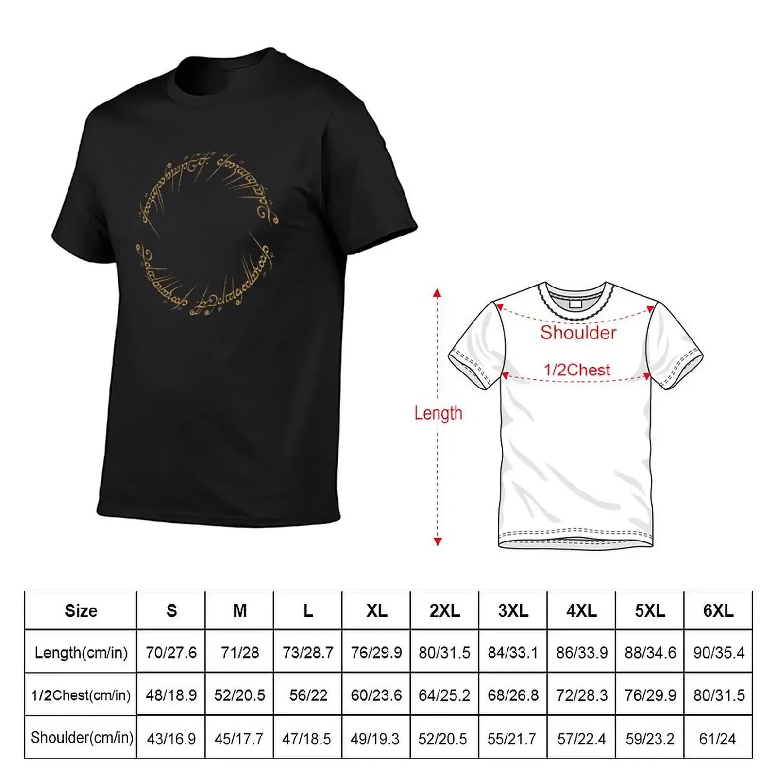 The One Ring Inscription T-Shirt custom shirt graphic t shirt vintage men t shirt