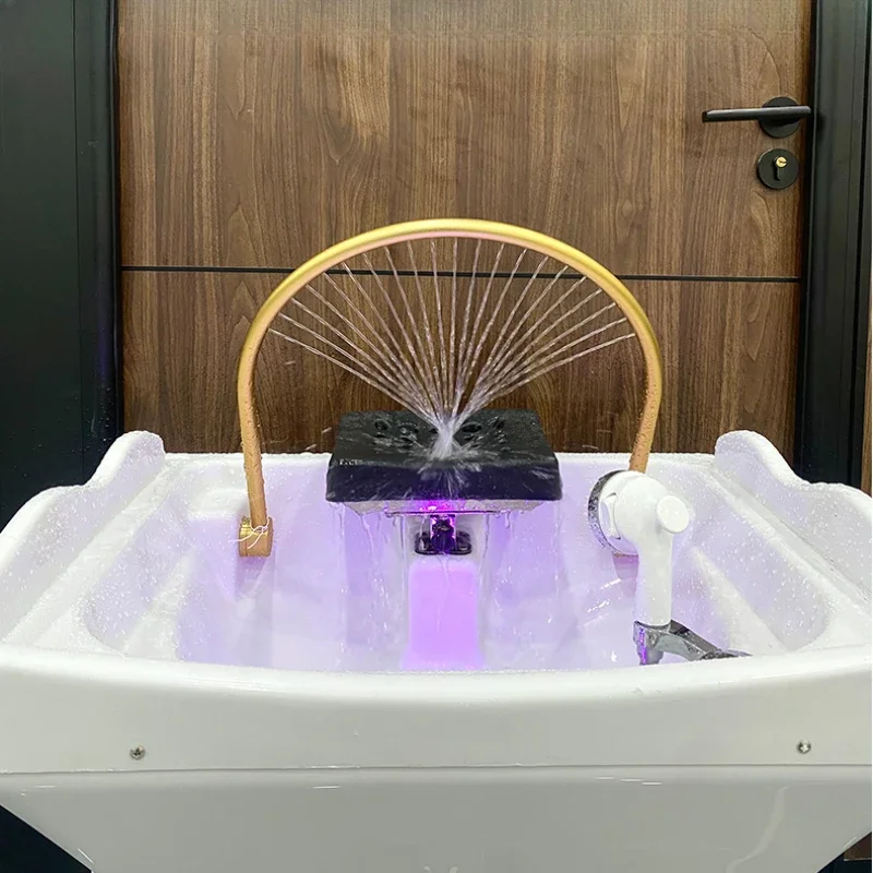 Shampoo Bowl and Chair Portable Japanese Water Jet Hair Spa Basin Bed Machine Reclining Salon Barber Wash Sedia Beauty Nail