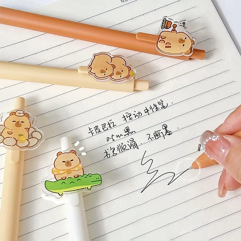 Cute Capybara Press Gel Pens Cartoon Anime Creative Black Ink Signature Pens High Appearance Level 0.5mm Capybara Neuter Pen