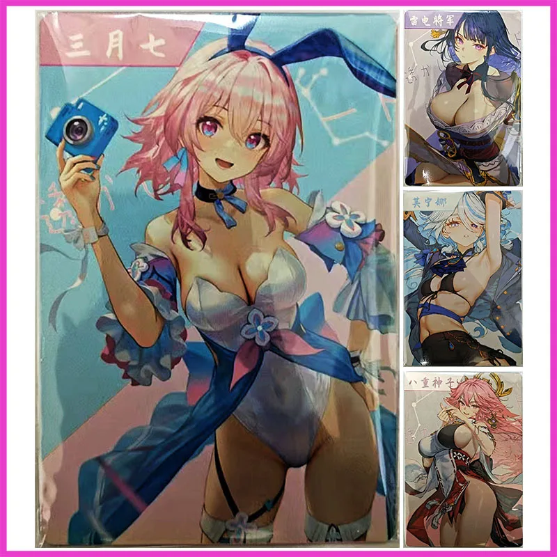 

Аниме «История богини», редкие металлические коллекционные карты формата А6, 7 марта, Raiden Shogun Furina Yae Miko, игрушки для мальчиков, подарок на день рождения