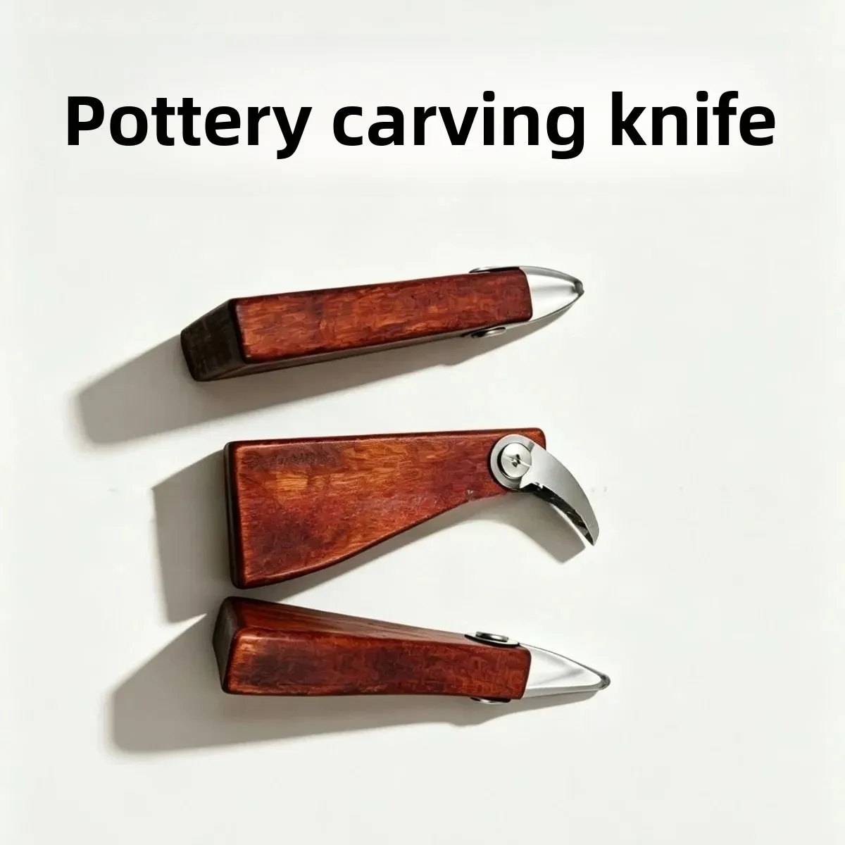 Single Ring Trimming Knife Wooden Handle V-Shaped Sculpture Clay Carving Tool
