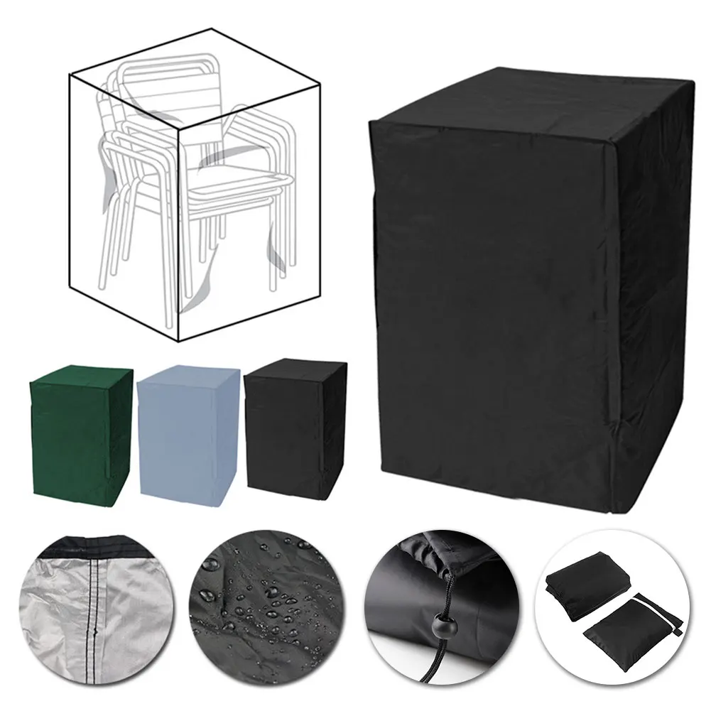 Stacked Chair Dust Cover Storage Bag Outdoor Garden Patio Furniture Protector High Quality Waterproof Dustproof Chair Organizer