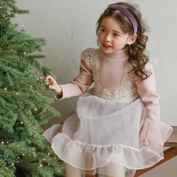 Winter Kids Girls Dress Toddlers Girl Lace Cute Thickened Princess Dress  Flower Girl Dresses