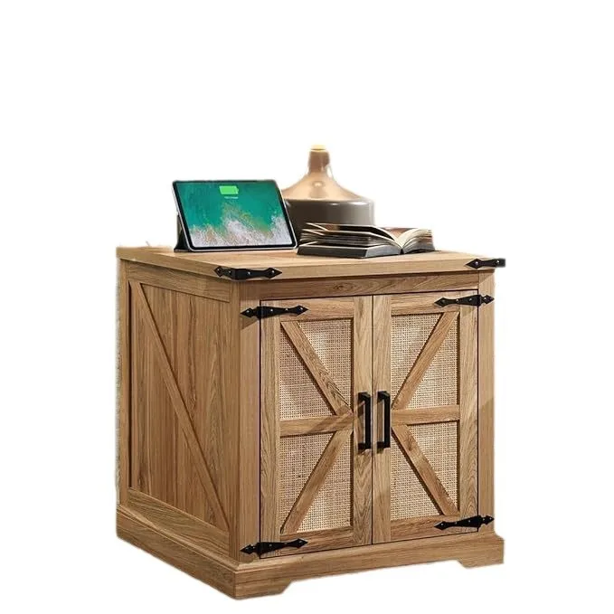 Retro rattan cabinets, simple side table in living room, several bedrooms by the sofa, bedside cabinets