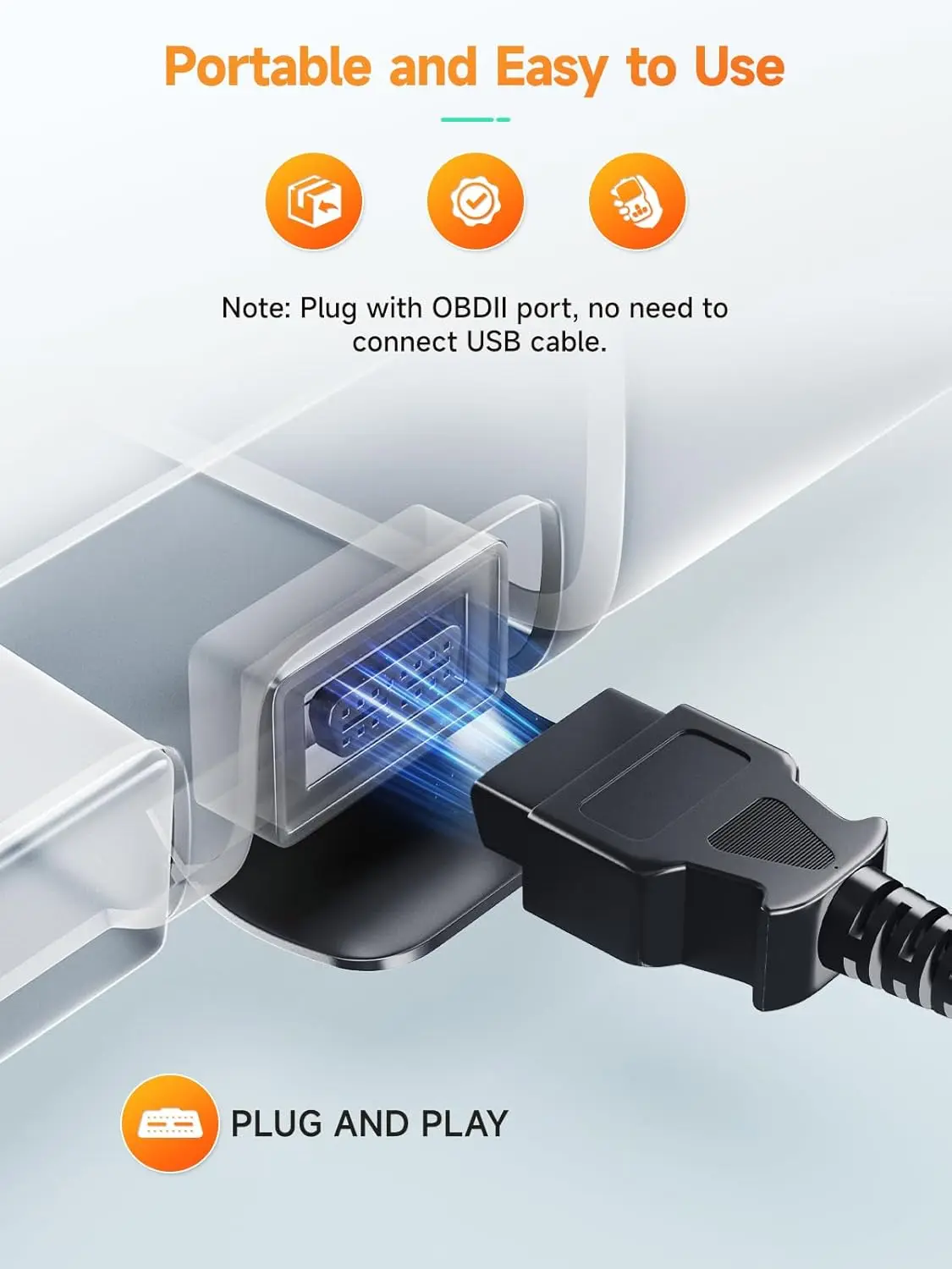 AD410 Enhanced OBD2 Scanner, Check Engine Light Code Reader for All OBDII Cars 1996+, Black/Yellow