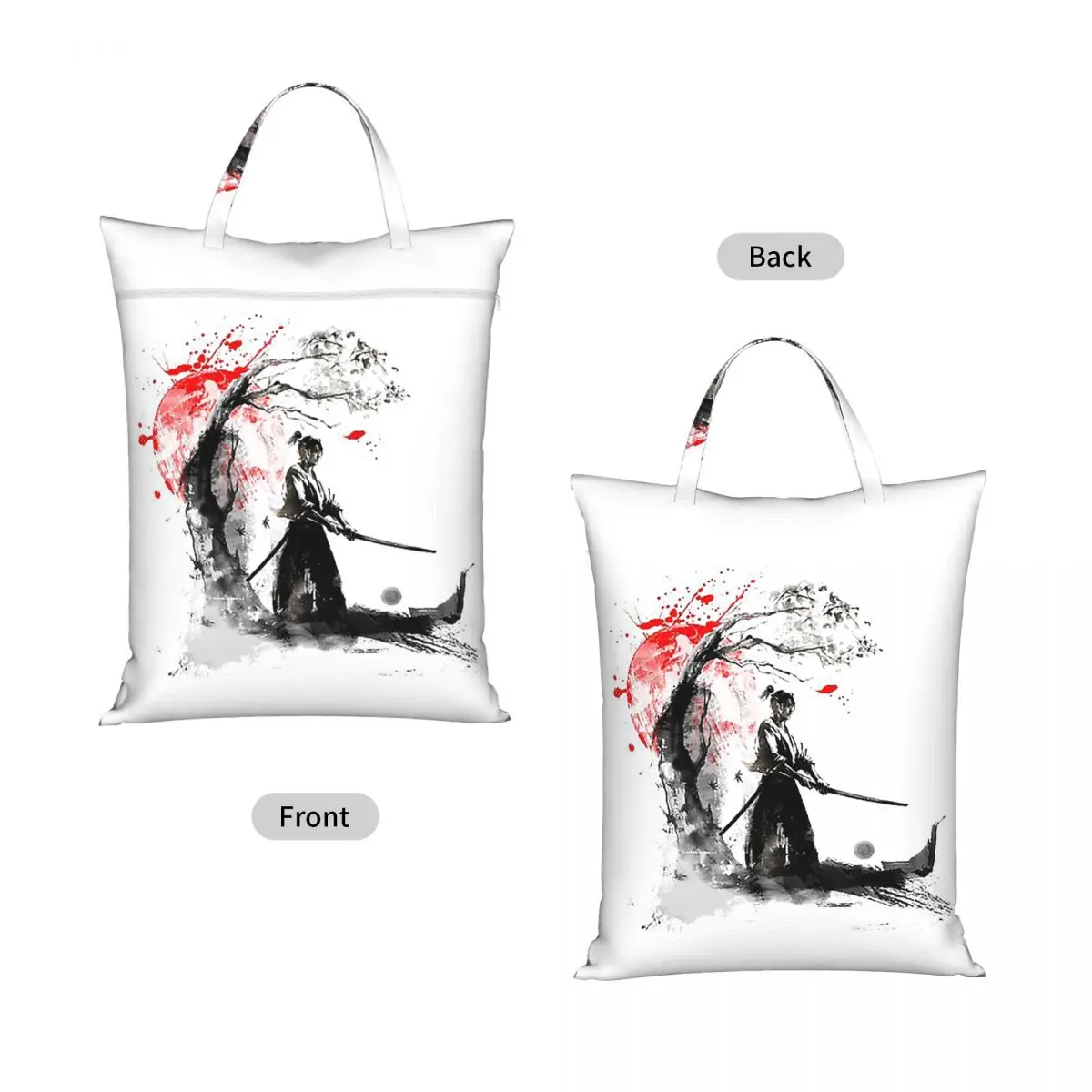 Japanese Samurai Travel Laundry Bag Waterproof Reusable Dirty Clothes Pouch Gym Yoga Vacation Washing Basket