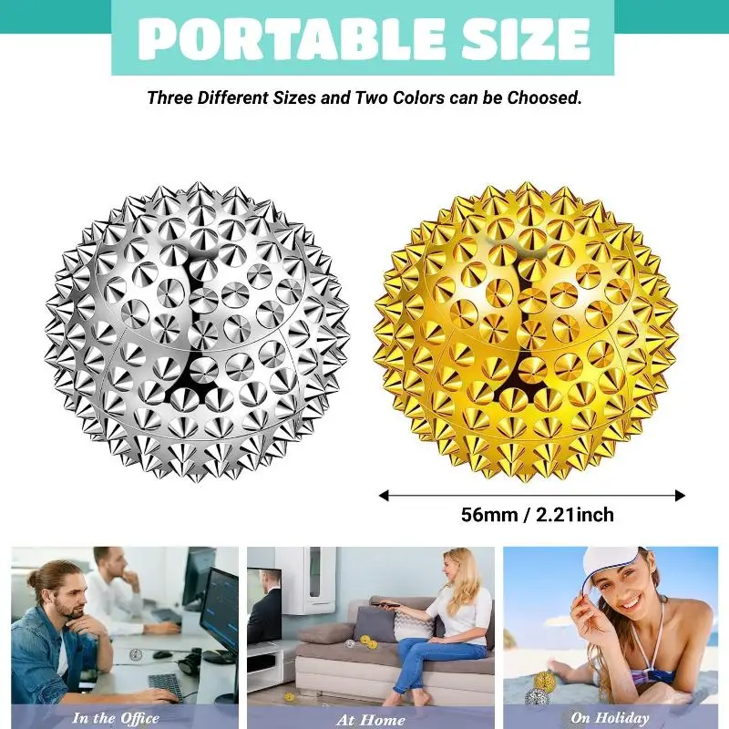 

1 Pair Yoga Fitness Ball Durable Spiky Massage Ball Trigger Point Sport Fitness Hand Foot Pain Relief Magnetic Therapy Massager