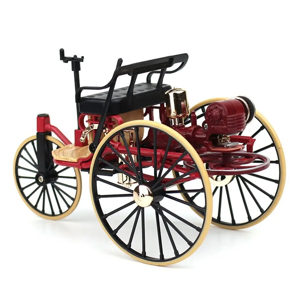 Vintage Classic Tricycle Model Three Wheeled Metal Diecast Simulation Tricycle Handicraft Miniature Model Bike Miniature Model