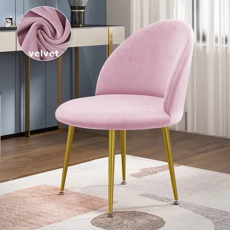 Velvet Soft Chair Cover Solid Color Low Back Duckbill Dining Seat Slipcover Nordic Elastic Makeup Chairs Slipcovers Home Hotel