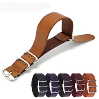 Correa UTHAI Z19 de 18mm, 20mm, 22mm, hebilla de anillo, una correa, correa clásica negra, marrón, marrón claro, hebilla plateada, correa de reloj