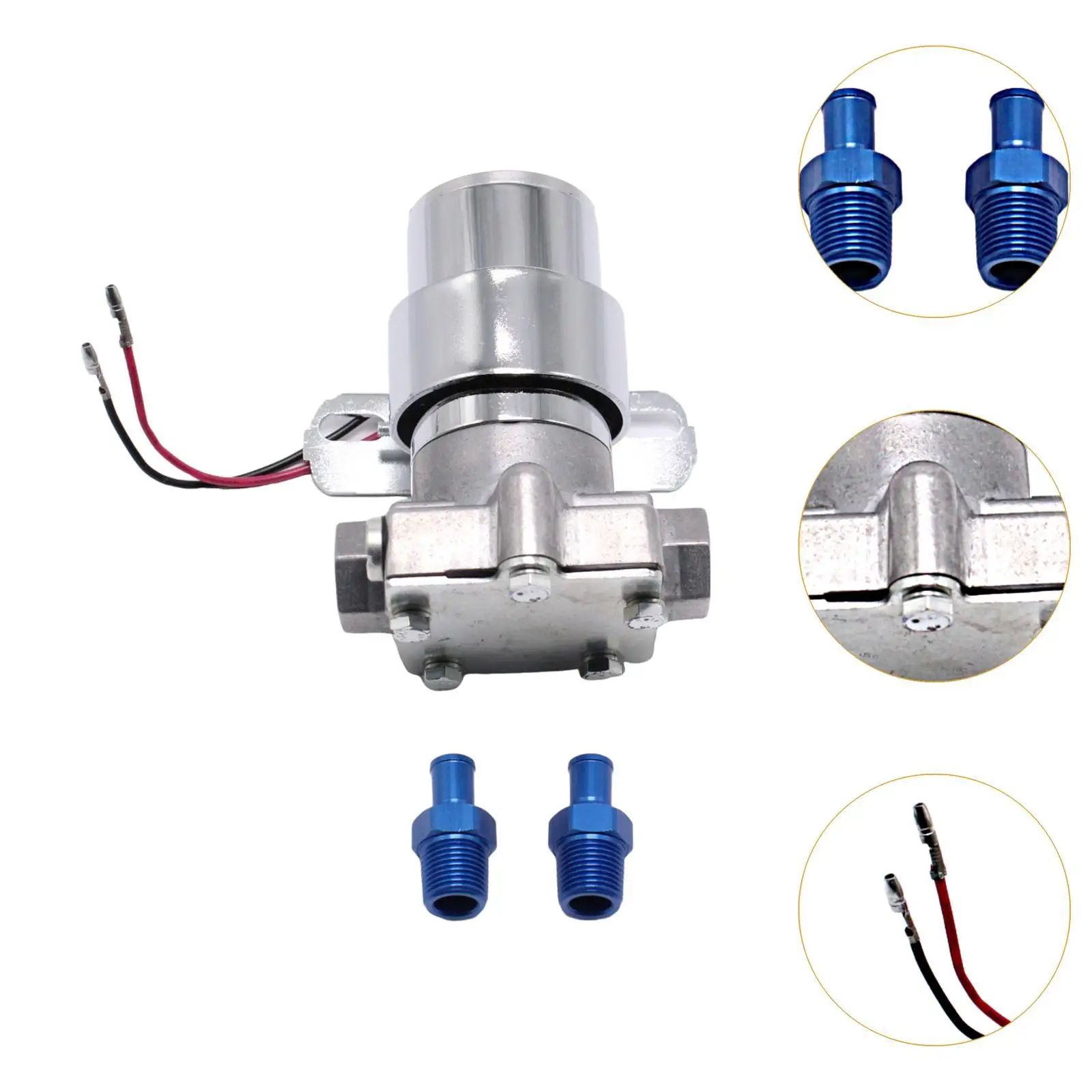 Replacement Electric Fuel Pump 12V Universal Inline Hardwares Alloy Stainless Steel for Petrol Engine Modeling Kits