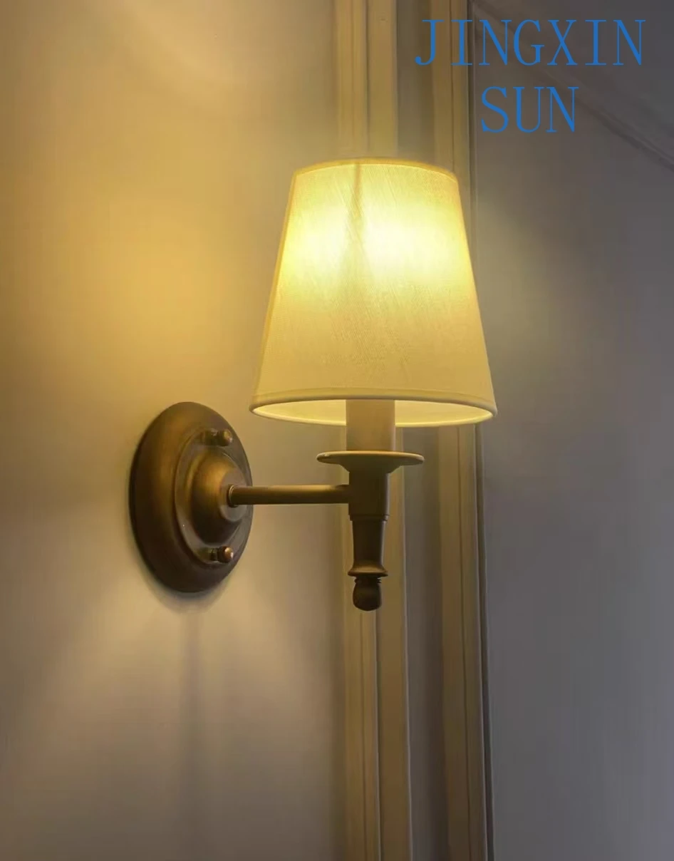 creative postmodern bedroom wall lamp fabric living room hotel room lighting design bedside wall lamp