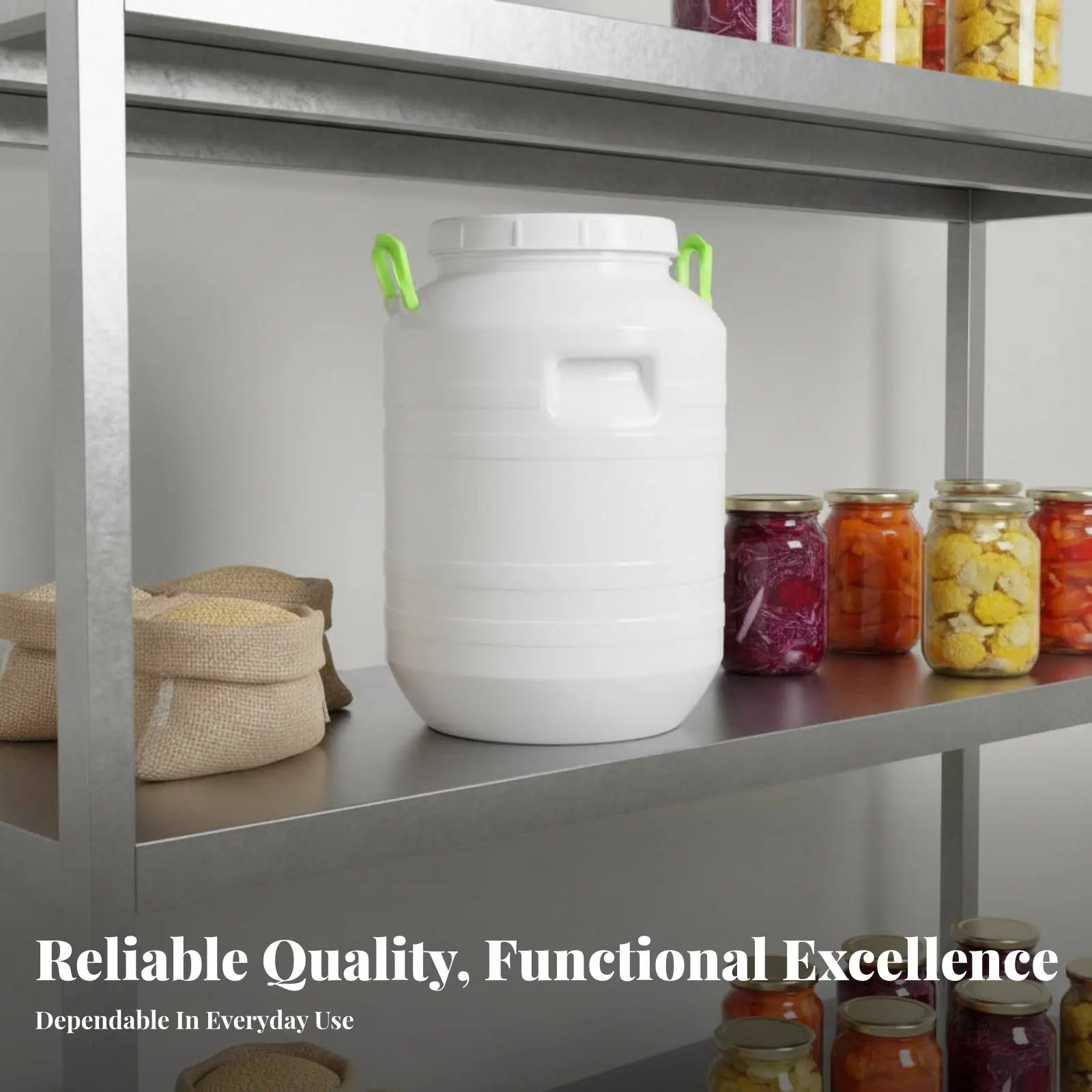 Fermentation Barrel with Spigot Versatile Food Grade Water Storage Drum Round Plastic Container with Tap Thickened Frame