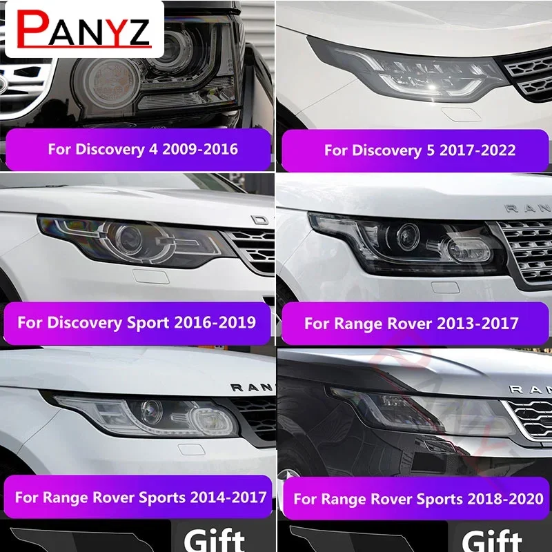 

2 шт. автомобильные чехлы, защитная пленка для фар для Land Rover Discovery 5 4 Sport Range Rover Evoque Velar, наклейка, аксессуары