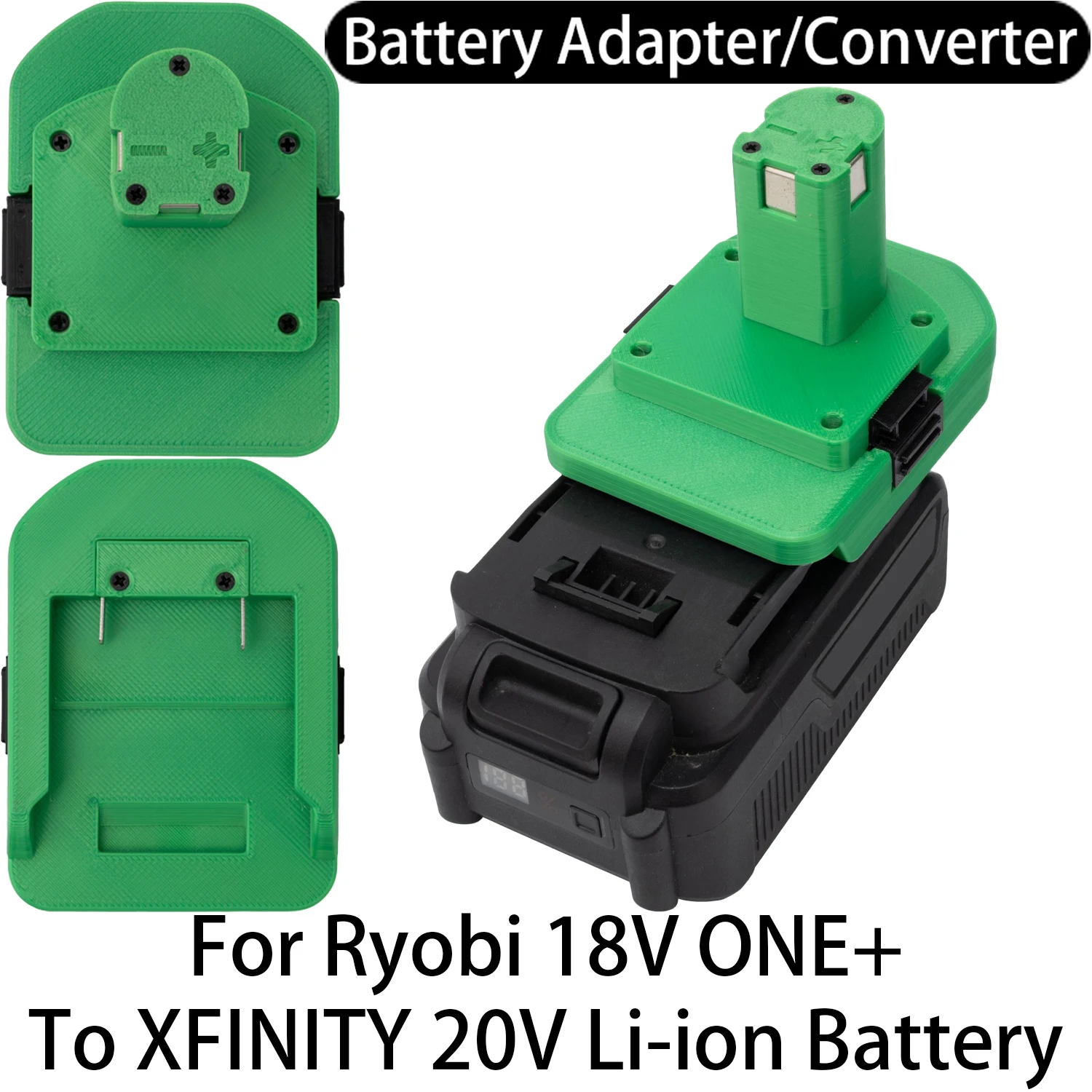 Battery Adapter for Ryobi 18V ONE+ Li-ion Tool to XFINITY 20V Li-ion Battery Adapter Converter Power Tool Accessory