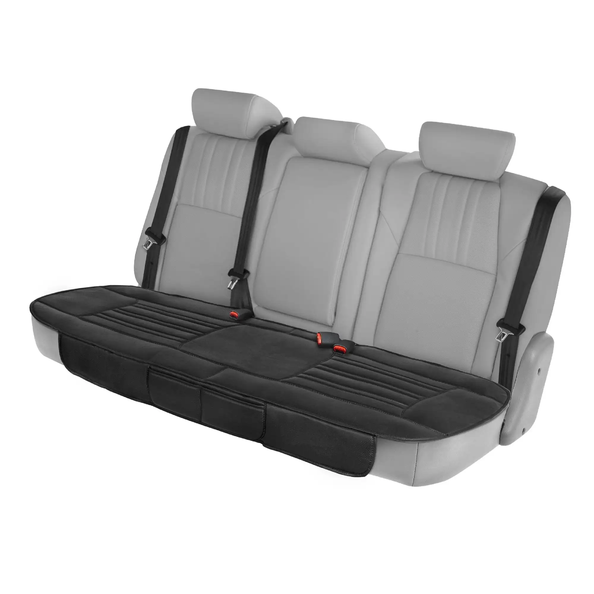 

Black Faux Leather Rear Bench Car Seat Cover for Trucks SUV, Padded Car Seat Protector Cushion