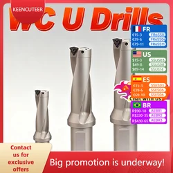 WC Series C20 C25 C32 C40 Drill Bites Insert Drill Metal Drill Bits 11mm-49mm CNC Wate Depth Indexable U Drill Machinery Lathesr
