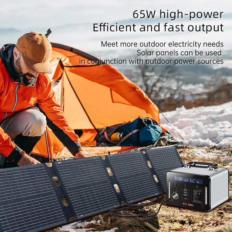 In Stock 65W 110W Portable Foldable Folding Solar Panel for Outdoor Camping Power Station Generator view 3