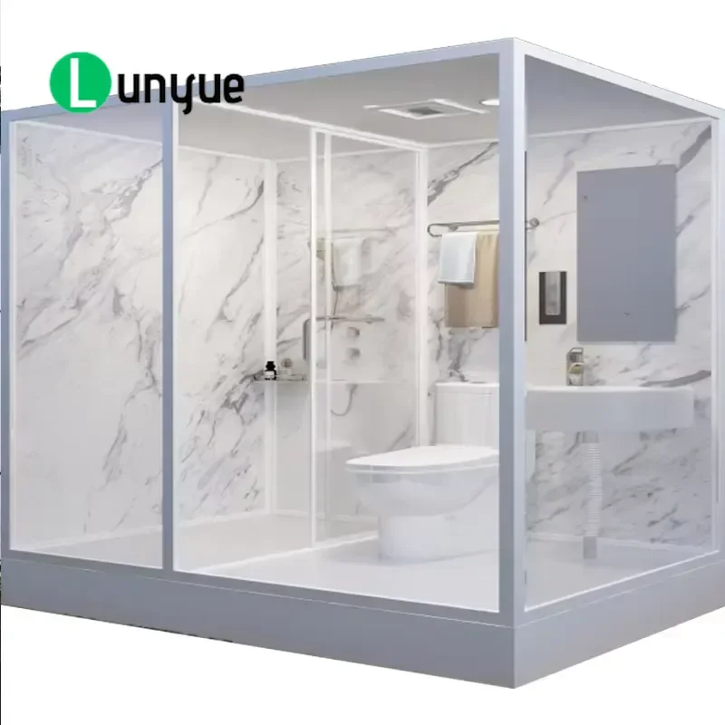 Integrated Prefabricated Bathroom Unit Whole Shower Room with Toilet Modular Design Space Saving Easy Installation for Home