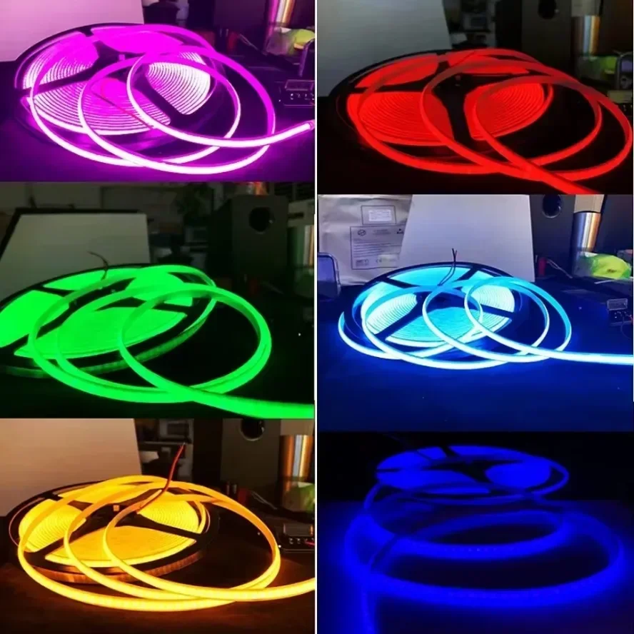 5V çok renkli usb\'li şerit LED ışık COB anahtarı dokunmatik sensör kısılabilir lamba bant TV ayna arka mutfak odası gece aydınlatma