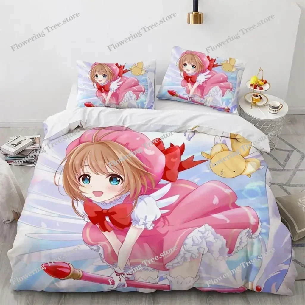 

Anime Cardcaptor Sakura Bedding Set Boys Girls Twin Queen Size Duvet Cover Pillowcase Bed Kids Adult Fashion Home Textileextile
