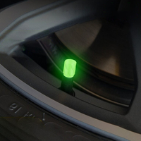 4Pcs Luminous Caps Fluorescent Stem Caps Car Decor Vehicles Wheel Light Hub Styling Wheel Valve Dustproof Protective Cover