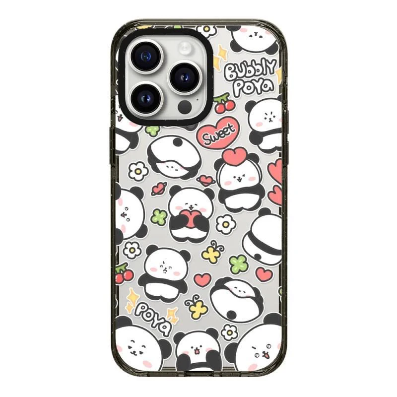 2.0 Version Acrylic Upgrade Border Cute Panda Phone Case Cover for IPhone 11 12 13 14 15 Pro Max Case for IPhone 15 Pro Max