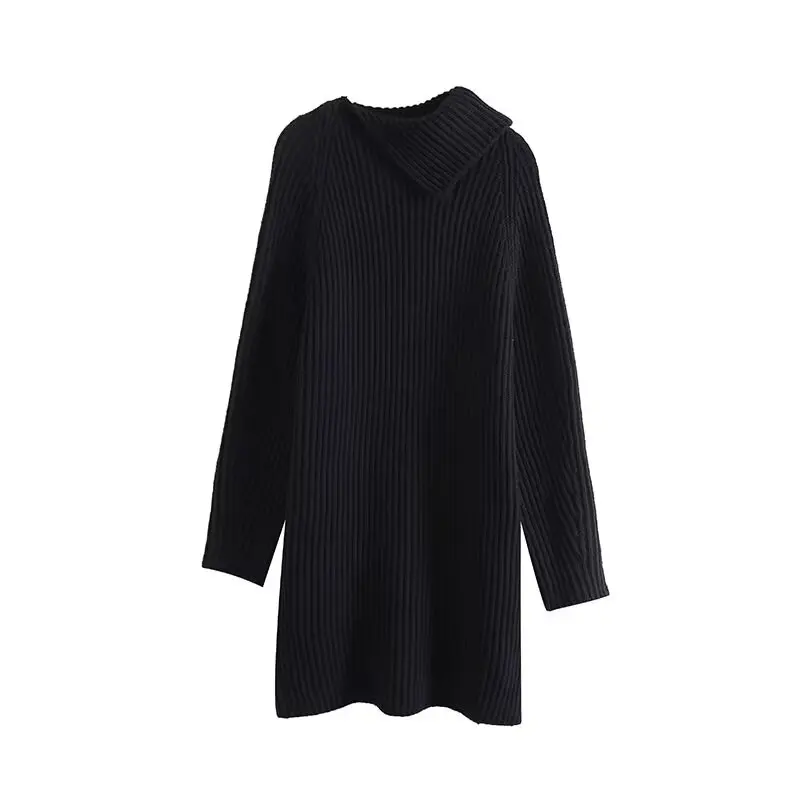 

Новое женское шикарное модное асимметричное платье с лацканами, свободное мягкое прямое мини-платье с текстурой, женское платье с длинными рукавами в стиле ретро Mujer