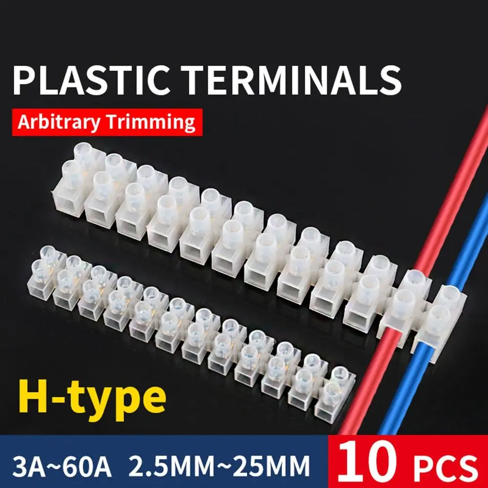 5Pcs 12 Position Electrical Connector Strip Screw Connection Insulated Housing Wire Connector Block H Type Structure
