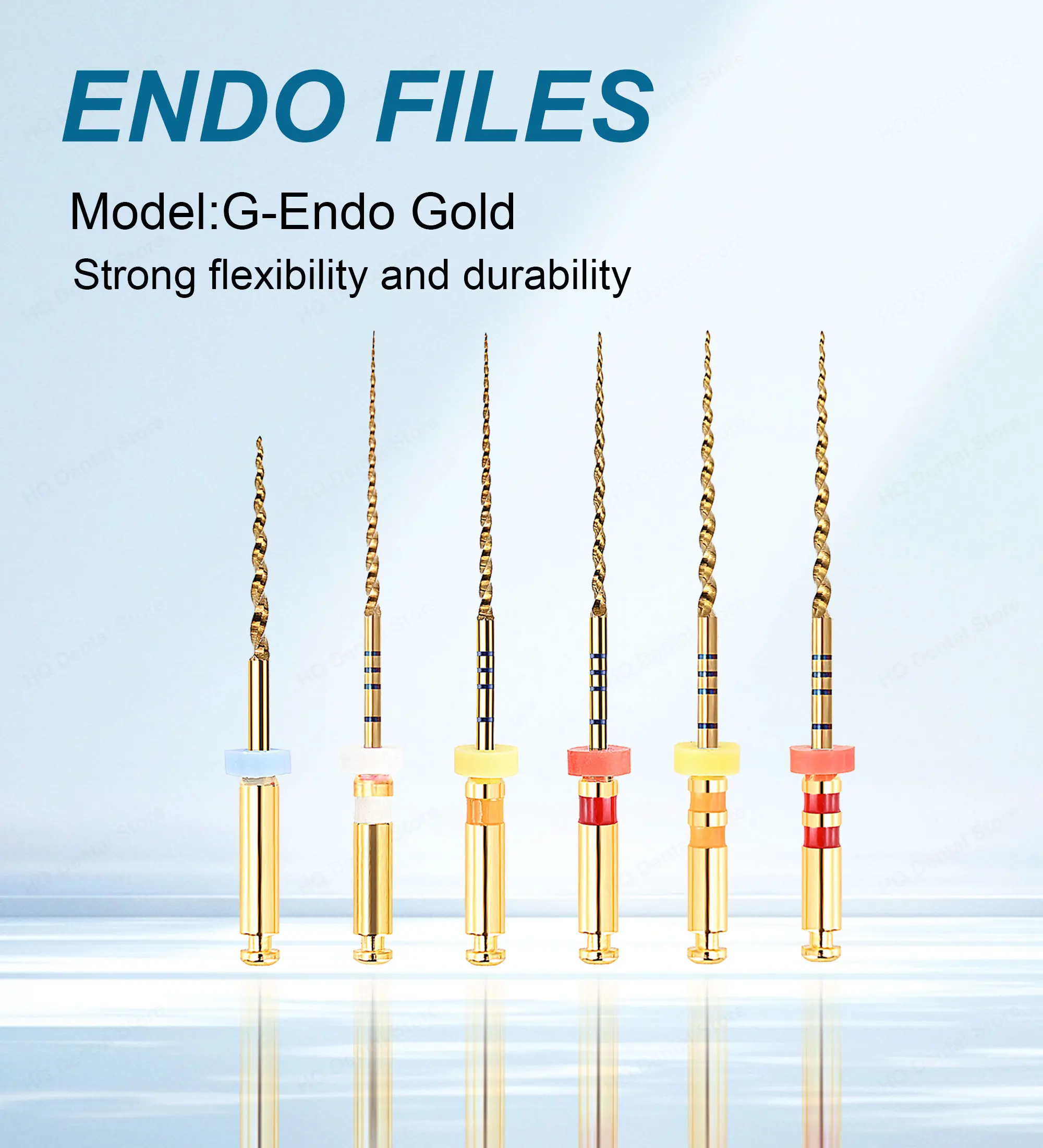 Стоматологические гибкие золотые эндодонтические файлы Niti с двигателем для тепловой активации, инструмент для стоматологических дрелей 04 06, конус