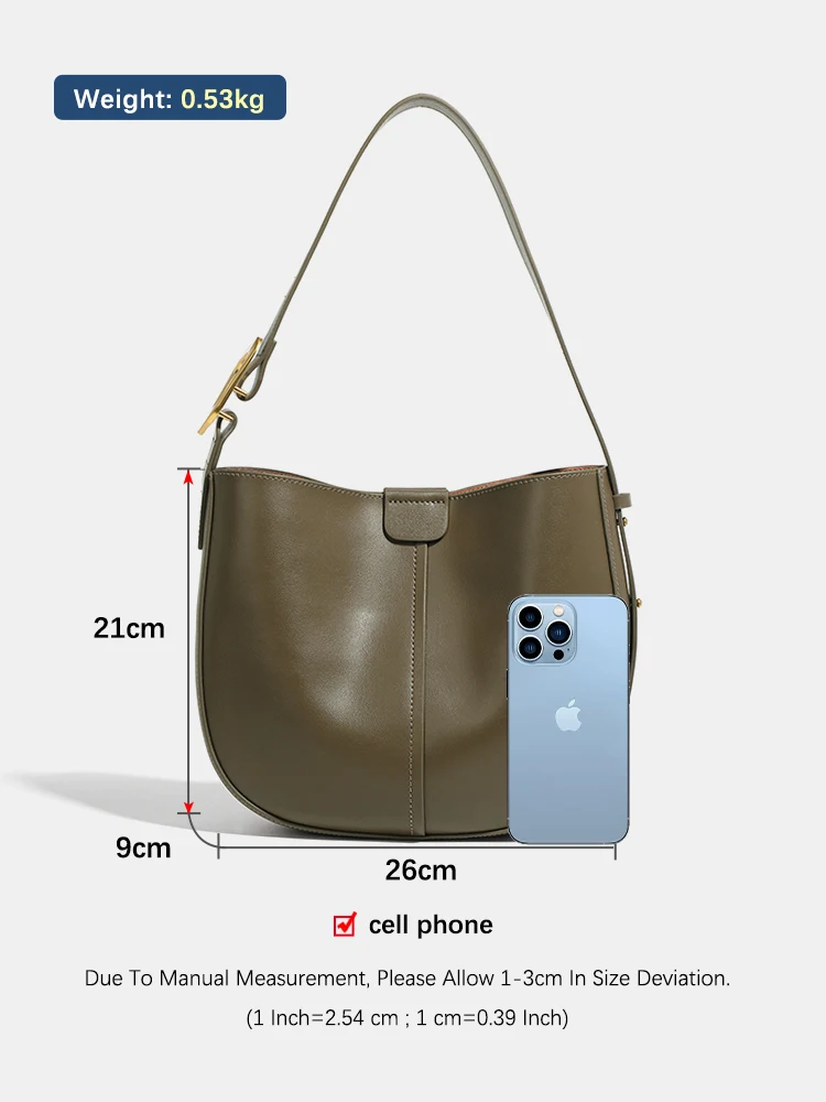 Zency Genuine Leather Women Handbag Shoulder Crossbody High Quality Cowhide Ladies Bags Shoulder Messenger Bags Hobo Bag