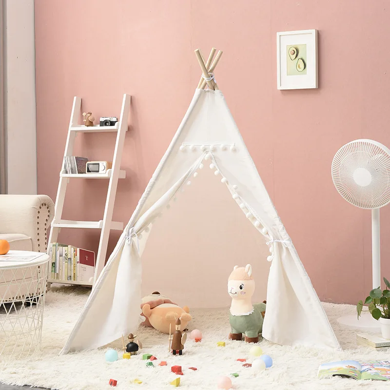 Kid Tent Play House 1.35m /1.6m Portable Children Teepee Tents Indoor Princess Castle Tent Gift for Girl Children