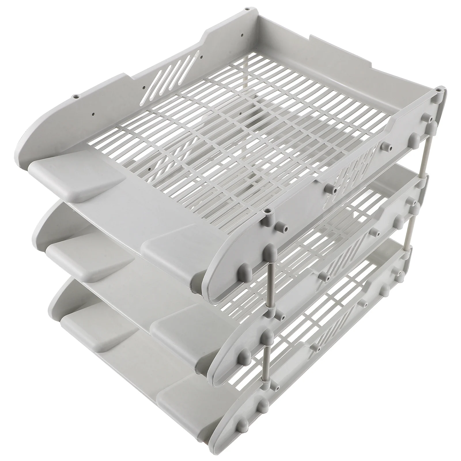 Desktop Document Organizer 3 Tier Paper Tray Office File Holder Desk Storage Rack Paper Sorter File Holder Classroom Storage