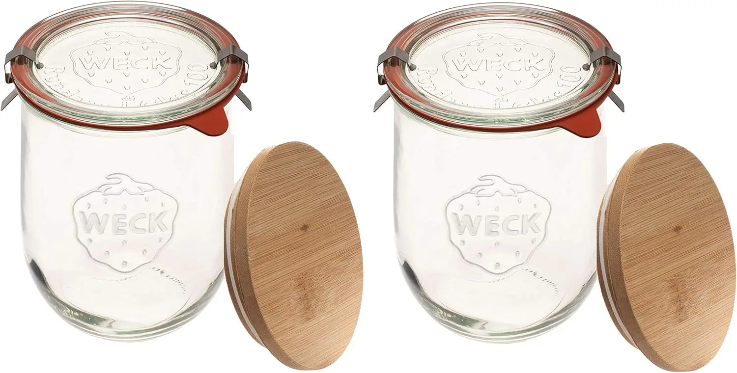 

Jars - 33.8 fl. oz Tulip Jars 1 Liter - Sour Dough Starter Jars - Large Glass Jars for Sourdough Suitable for Canning and